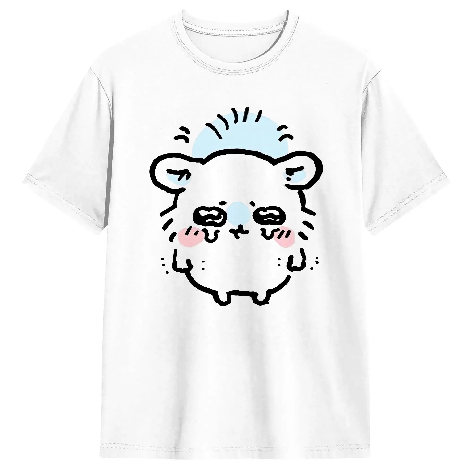 Streetwear T Shirt  Chiikawas Shisa Baby  100 Cotton T-Shirts  Trending Tshirt for Men's Summer Fun Loose Short Sleeve Top Tees