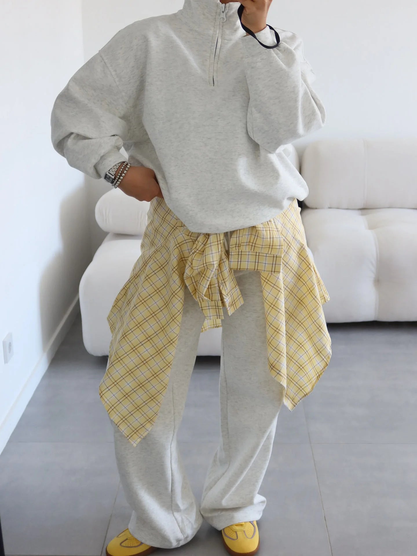 New Fashion Personality Street Sweater Trousers Casual Suit Oversize Pullover Sweatpants Two-piece High Street Trend Warm Coat