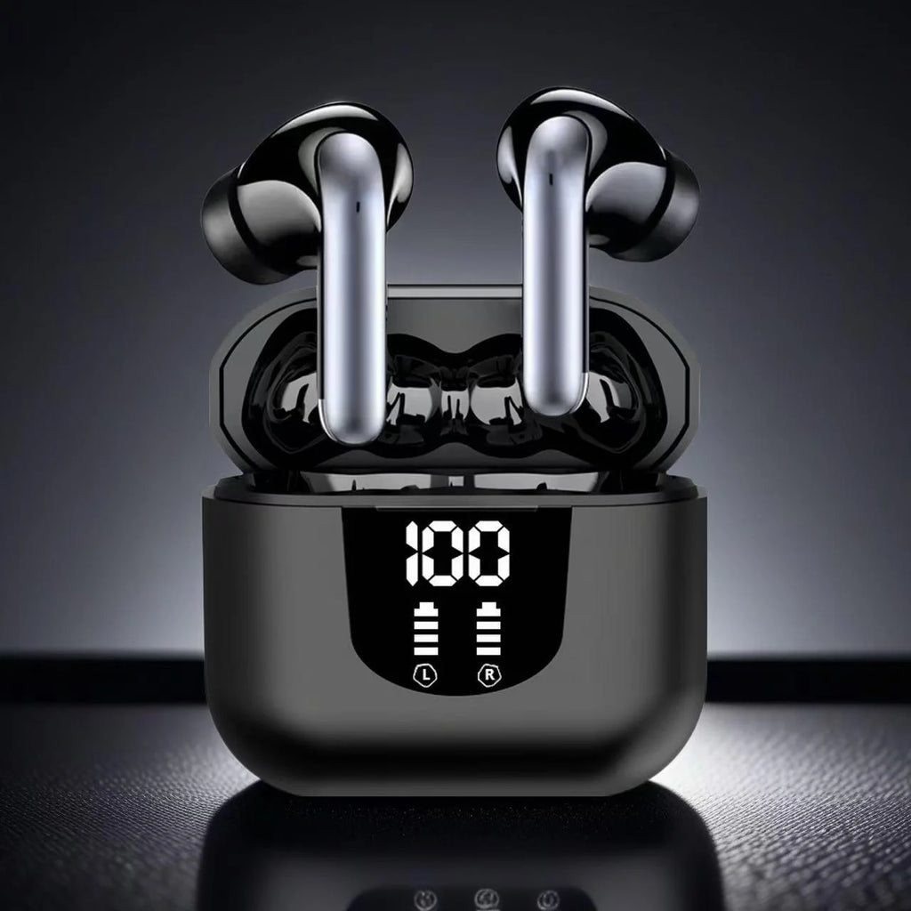 K06-Wireless headphones - HiFi stereo headphones with noise-cancelling microphone. Sports headphones with LED power display.