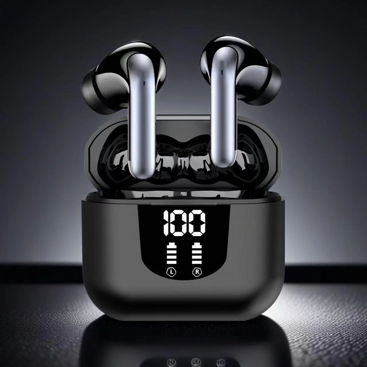 K06-Wireless headphones - HiFi stereo headphones with noise-cancelling microphone. Sports headphones with LED power display.