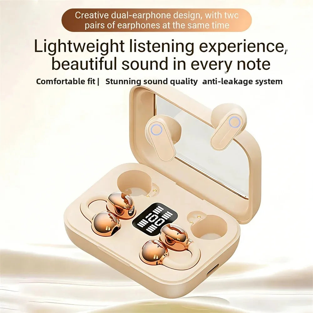 Twin Earphone Open In-ear Type HIFI Bass 2in1 Low-Latency Game Headset High-definition Electric Quantity Digital Display Earplug