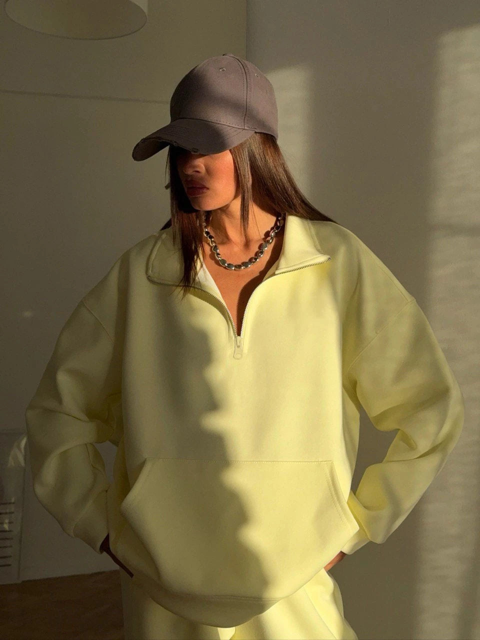 New Fashion Personality Street Sweater Trousers Casual Suit Oversize Pullover Sweatpants Two-piece High Street Trend Warm Coat