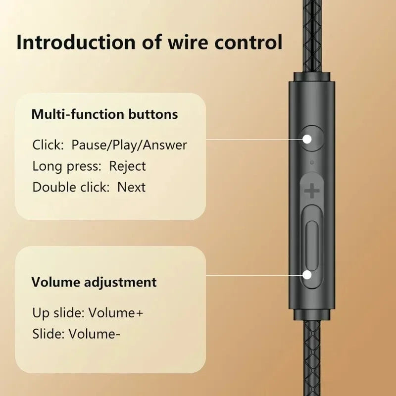 NEW Magnetic Wired Game Headphone L Jack HIIF Bass Stereo Music Headset 3.5mm AUX Type-c Earphone For Mobile Phones and Computer