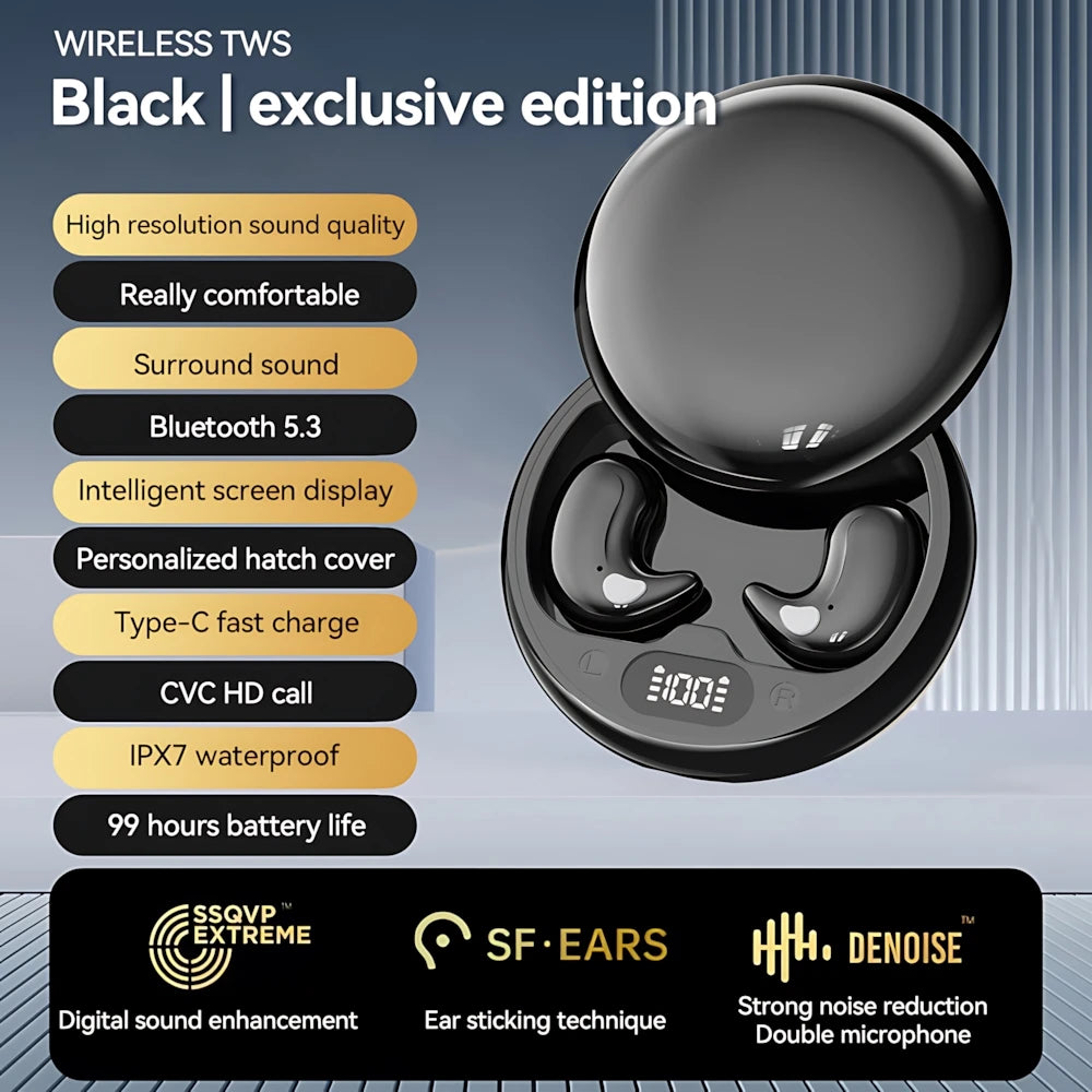 Original Sleep Headphone Bluetooth Wireless Earpods Sports Stereo Noise Canceling Earphone Microphone Speaker Caixa De Som Gamer