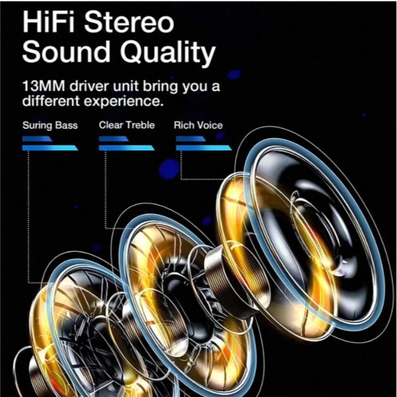 K06-Wireless headphones - HiFi stereo headphones with noise-cancelling microphone. Sports headphones with LED power display.