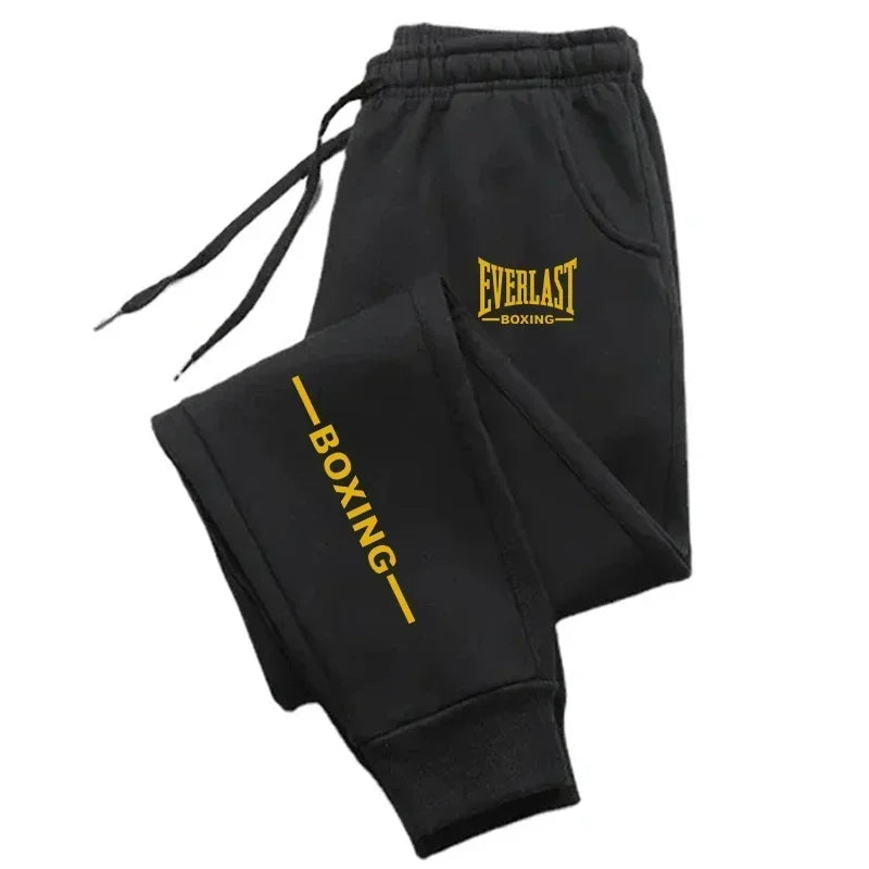 Men's Everlast Boxing Joggers "BOXING" Side Print Sweatpants Track Pants for Gym Training & Streetwear
