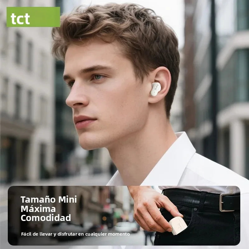 HTC NE51 Bluetooth Earphones TWS Mini EarBuds Sports Wireless Headphones Smart Noise Reduction Earbuds Green Black