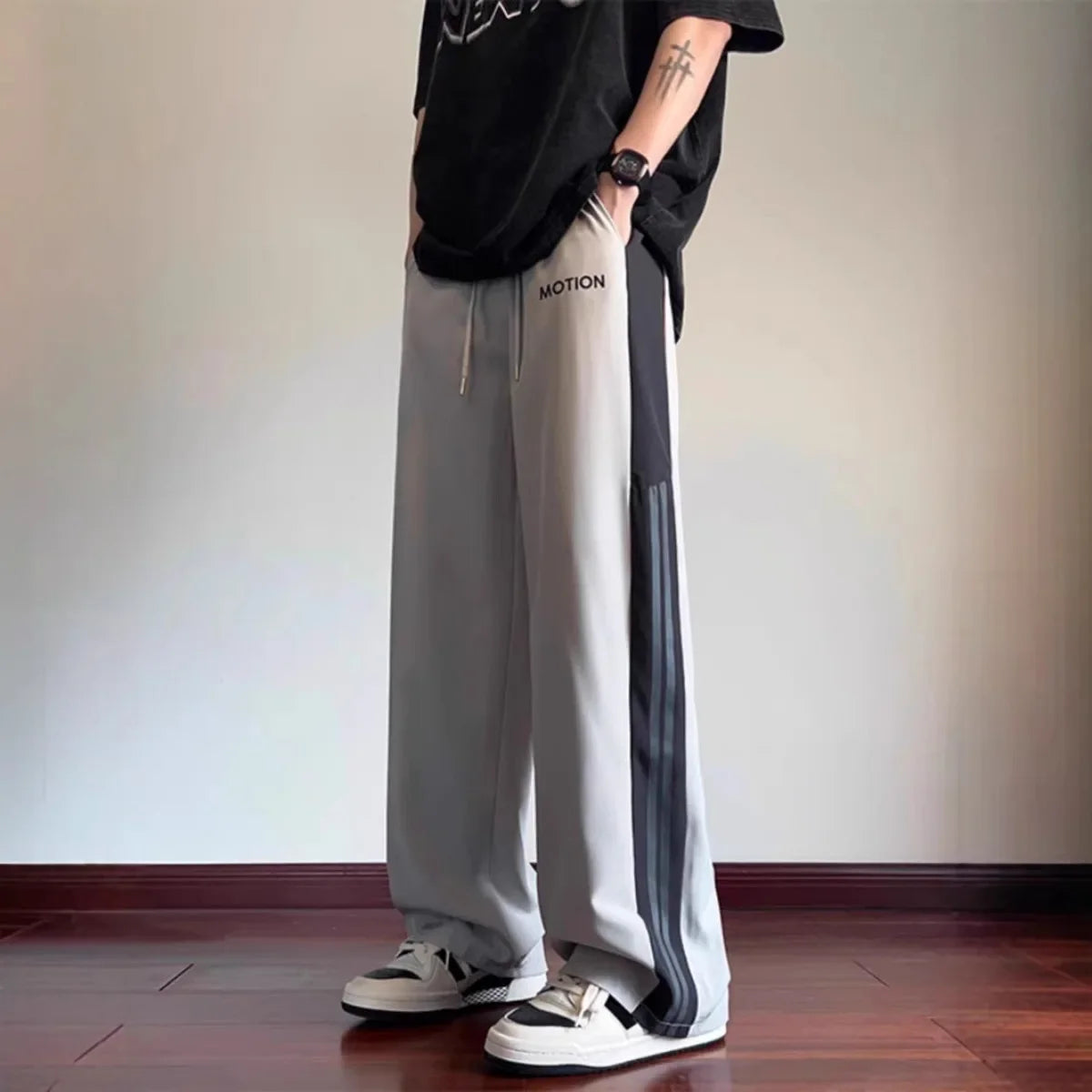 High Street Casual Pants Men Wide-leg Straight Corduroy Trousers Spring Autumn Fashion Jogger Couple Streetwear New Sweatpants