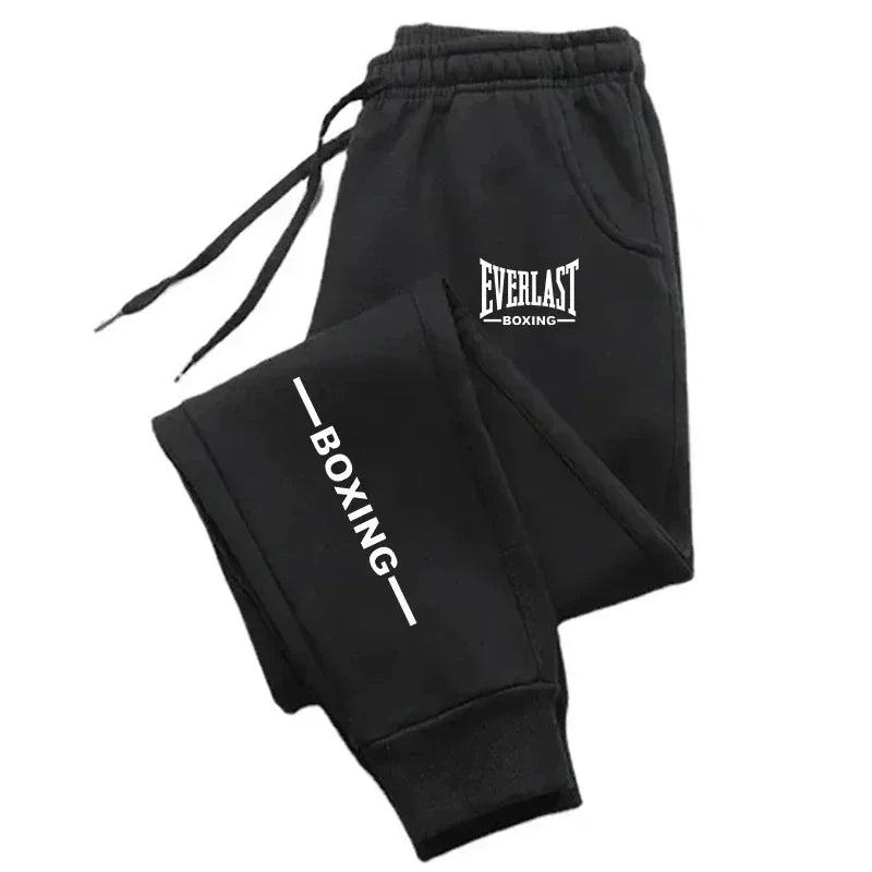 Men's Everlast Boxing Joggers "BOXING" Side Print Sweatpants Track Pants for Gym Training & Streetwear