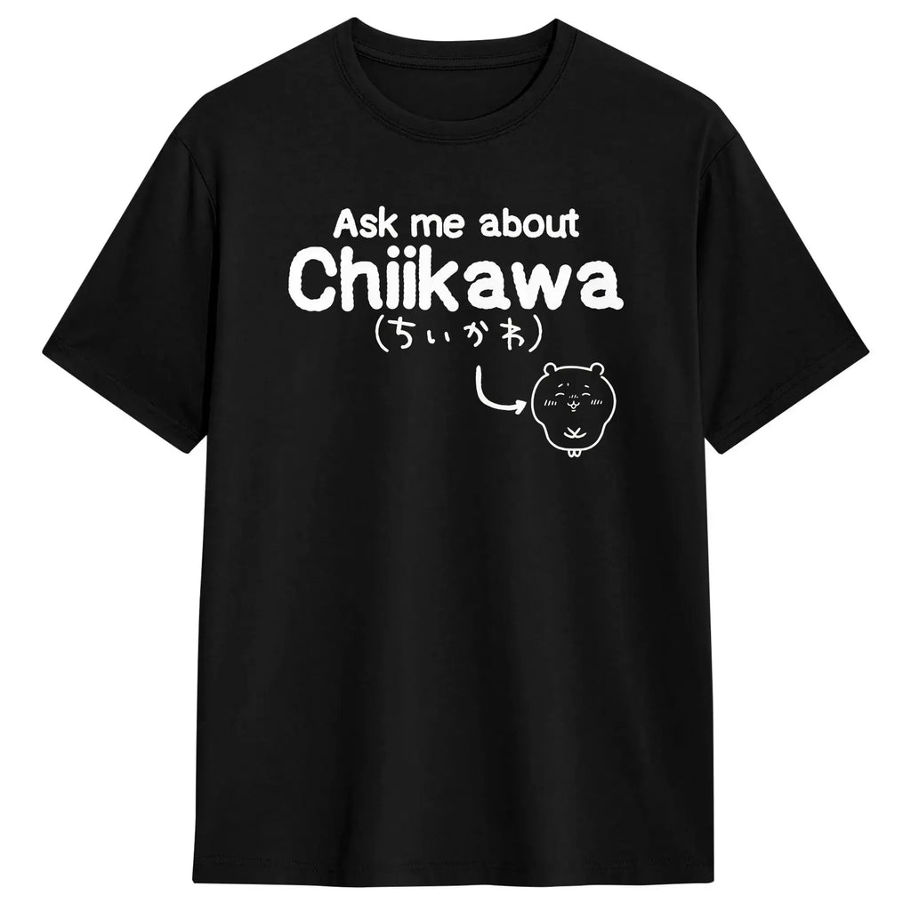 Streetwear T Shirt  Chiikawas Shisa Baby  100 Cotton T-Shirts  Trending Tshirt for Men's Summer Fun Loose Short Sleeve Top Tees