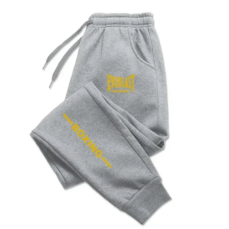 Men's Everlast Boxing Joggers "BOXING" Side Print Sweatpants Track Pants for Gym Training & Streetwear