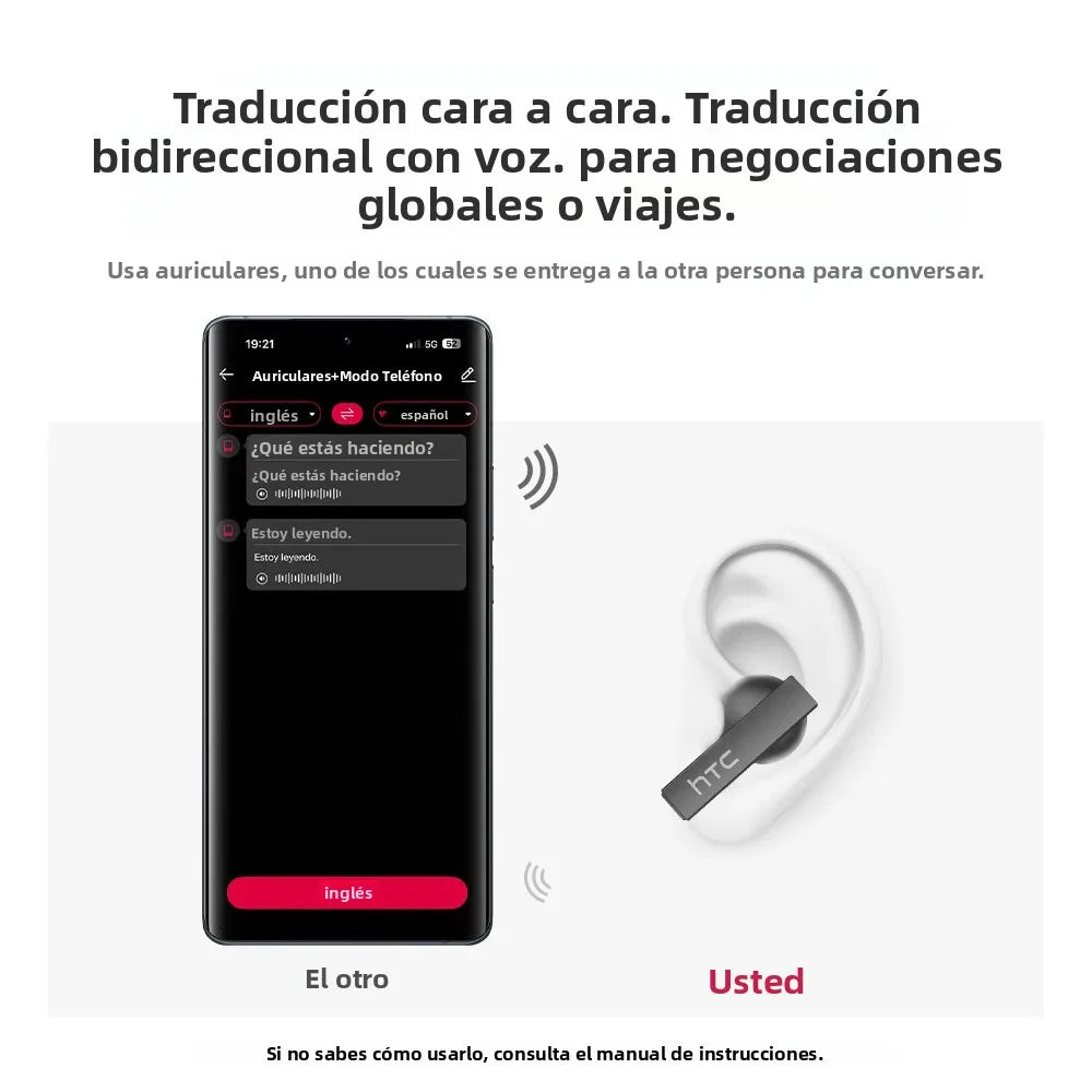 [Ultra HD Screen] HTC NE40 Earphones Bluetooth V6 TWS Sports Wireless Headphones AI Translator Earbud In-Ear Noise Reduction Mic