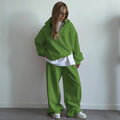 New Fashion Personality Street Sweater Trousers Casual Suit Oversize Pullover Sweatpants Two-piece High Street Trend Warm Coat