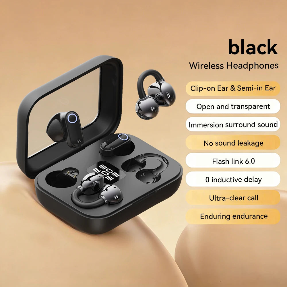Twin Earphone Open In-ear Type HIFI Bass 2in1 Low-Latency Game Headset High-definition Electric Quantity Digital Display Earplug