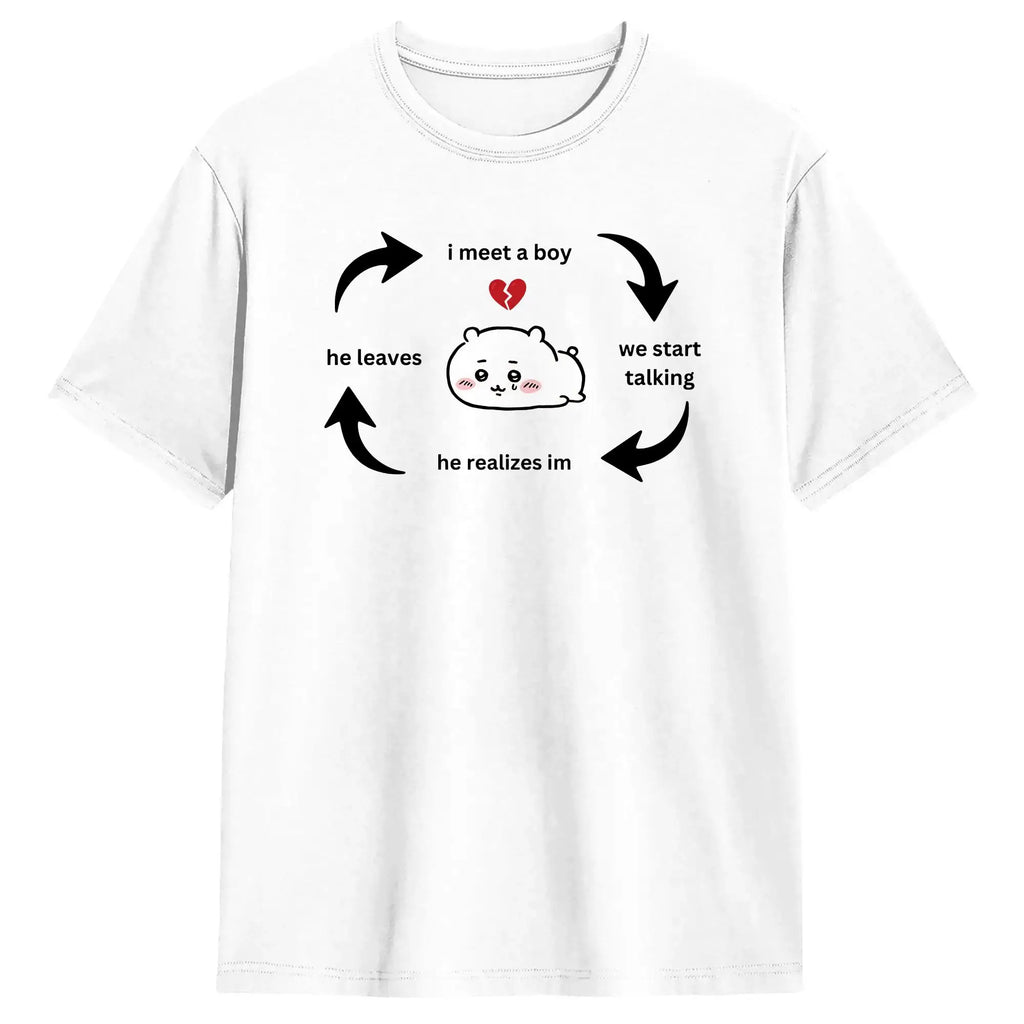 Streetwear T Shirt  Chiikawas Shisa Baby  100 Cotton T-Shirts  Trending Tshirt for Men's Summer Fun Loose Short Sleeve Top Tees