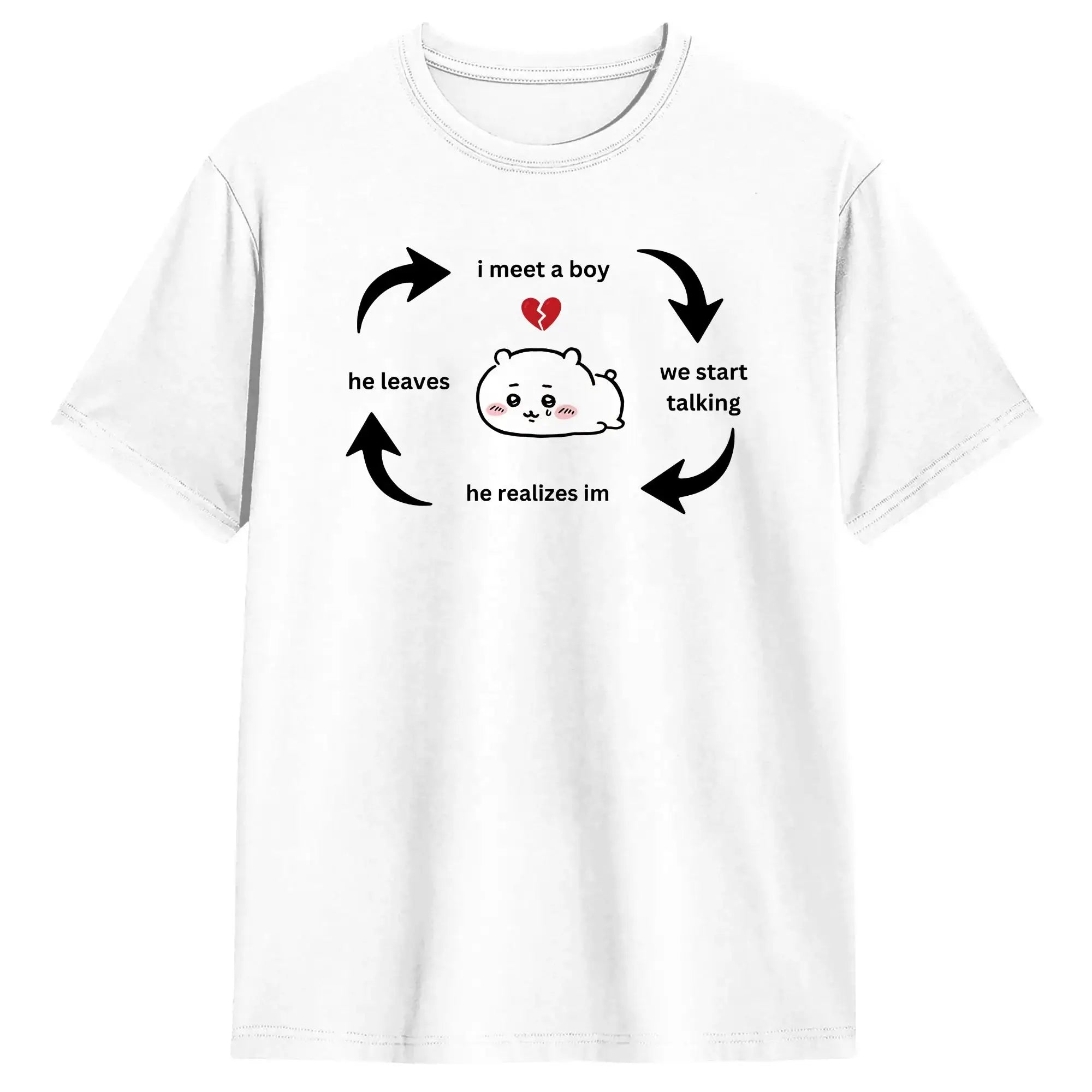 Streetwear T Shirt  Chiikawas Shisa Baby  100 Cotton T-Shirts  Trending Tshirt for Men's Summer Fun Loose Short Sleeve Top Tees