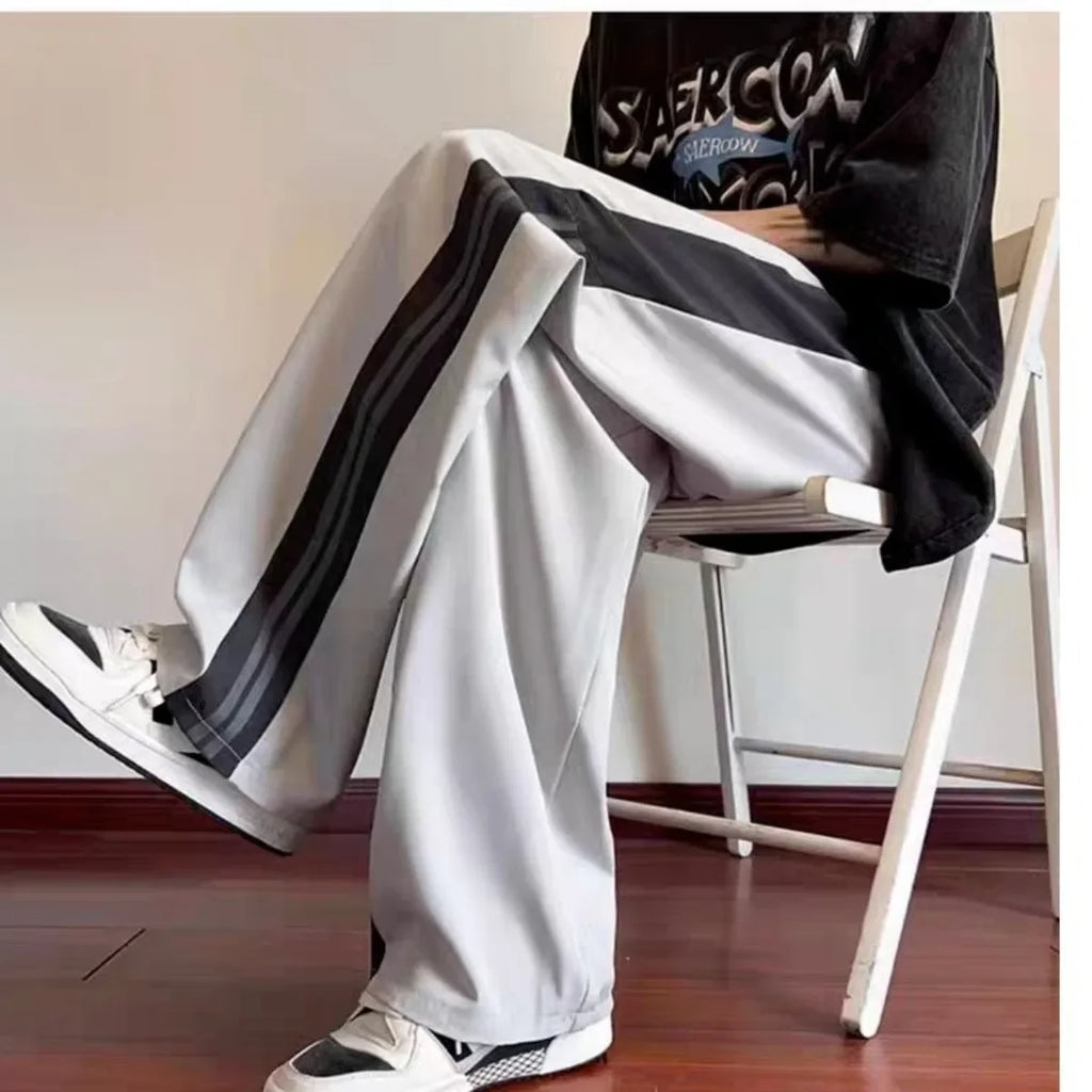 High Street Casual Pants Men Wide-leg Straight Corduroy Trousers Spring Autumn Fashion Jogger Couple Streetwear New Sweatpants