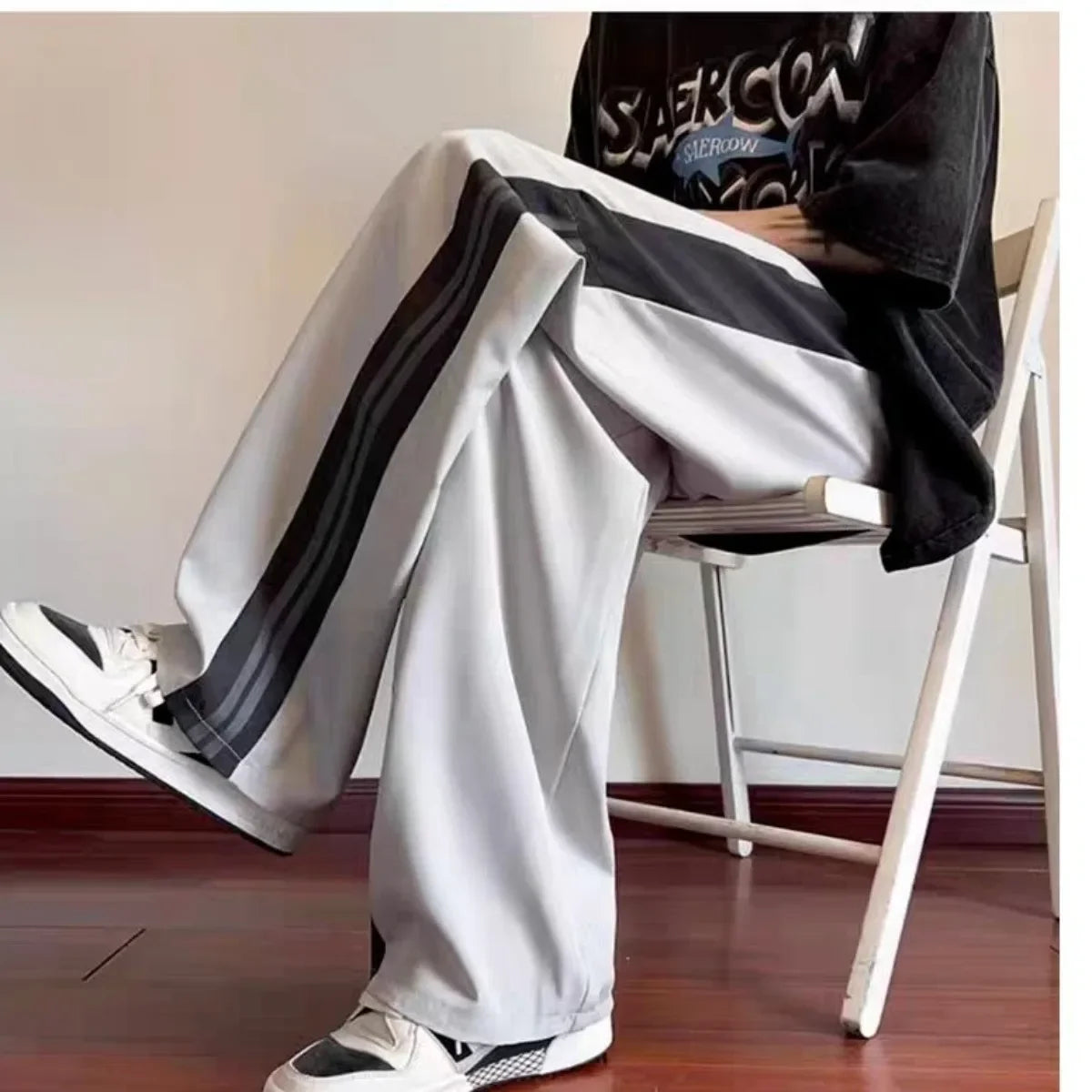High Street Casual Pants Men Wide-leg Straight Corduroy Trousers Spring Autumn Fashion Jogger Couple Streetwear New Sweatpants