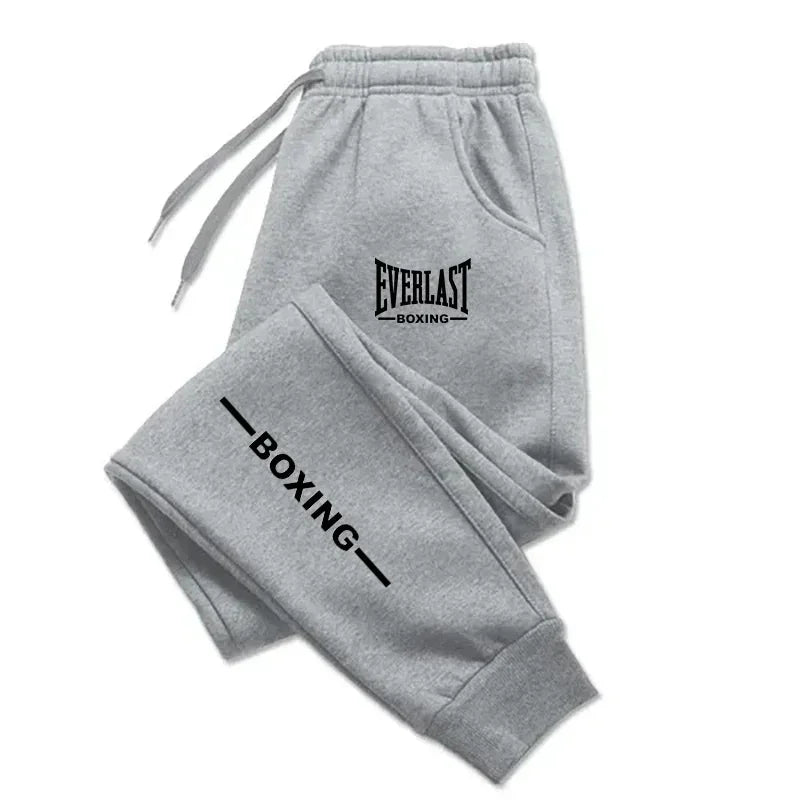 Men's Everlast Boxing Joggers "BOXING" Side Print Sweatpants Track Pants for Gym Training & Streetwear
