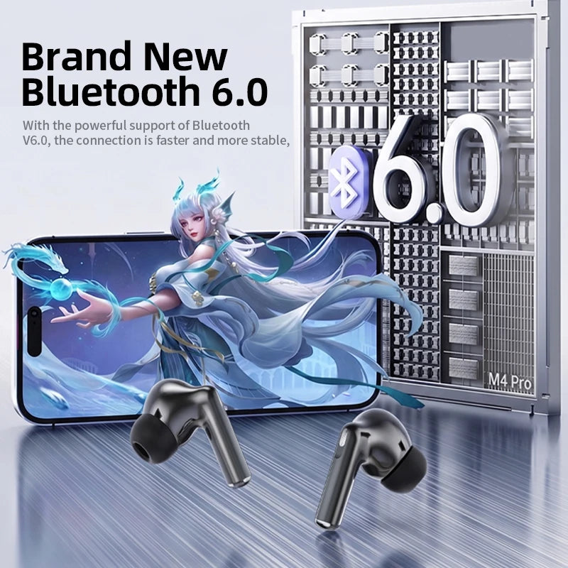 In-ear wireless headphones, noise-canceling Bluetooth headphones, long battery life, water-resistant for daily use