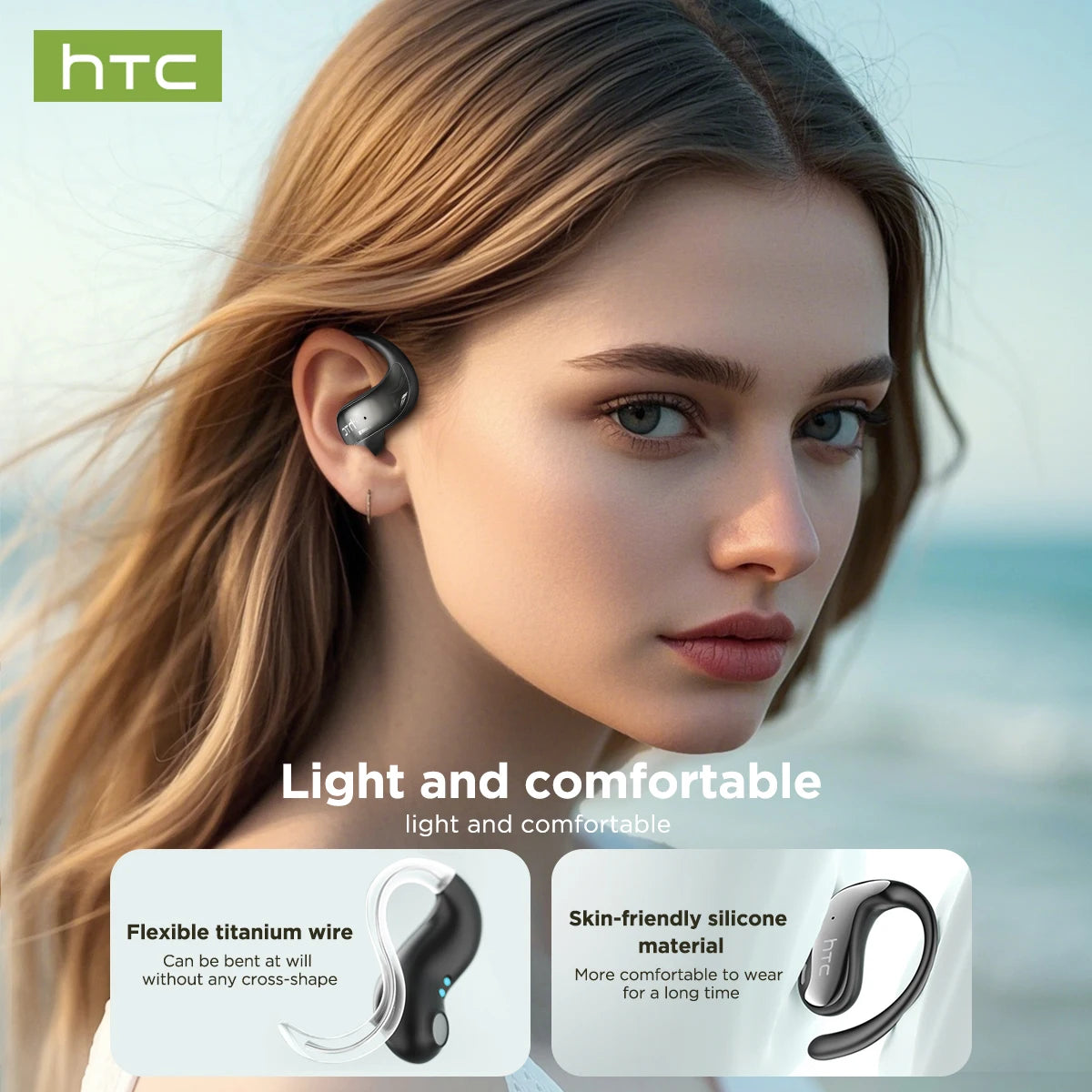 Htc Ne19 On-Ear Bluetooth Headphones with Large Battery Capacity and High Sound Quality