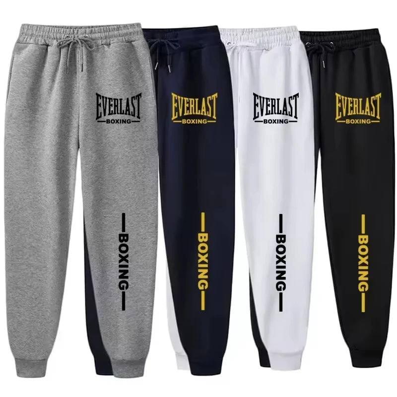 Men's Everlast Boxing Joggers "BOXING" Side Print Sweatpants Track Pants for Gym Training & Streetwear