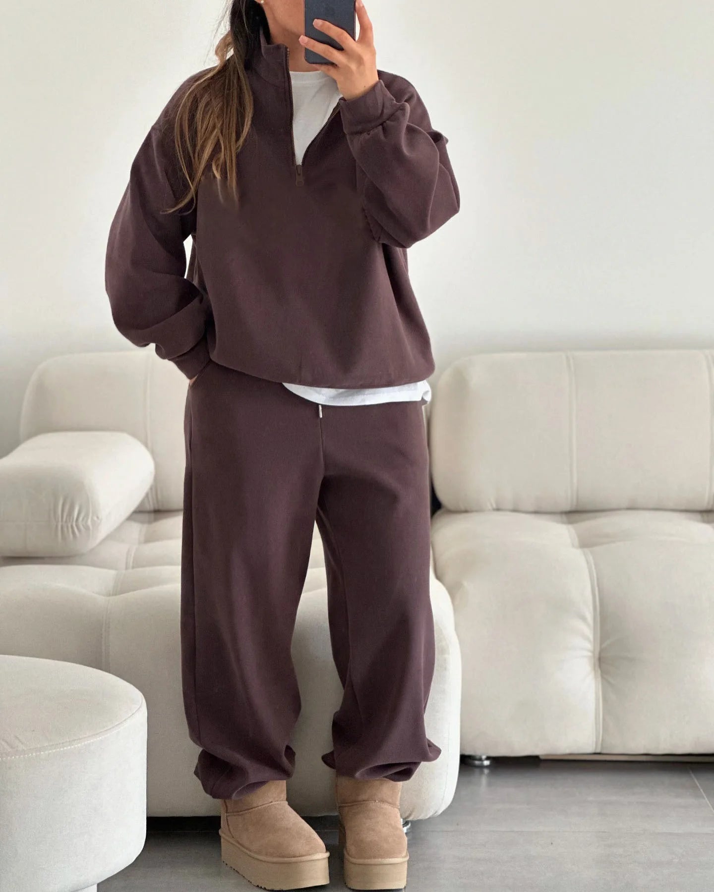 New Fashion Personality Street Sweater Trousers Casual Suit Oversize Pullover Sweatpants Two-piece High Street Trend Warm Coat
